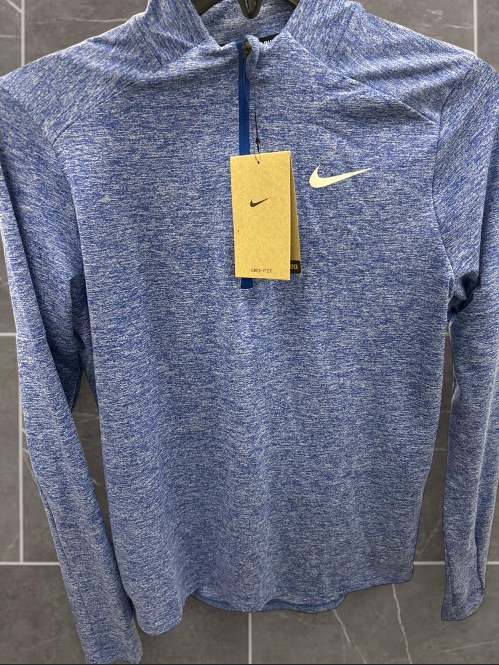Nike Women’s Heathered Blue Dri-FIT Quarter-Zip Performance Jacket